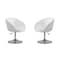 Manhattan Comfort Hopper Swivel Adjustable Height Faux Leather Chair in White and Polished Chrome, PK2 2-AC036-WH - alternate 1